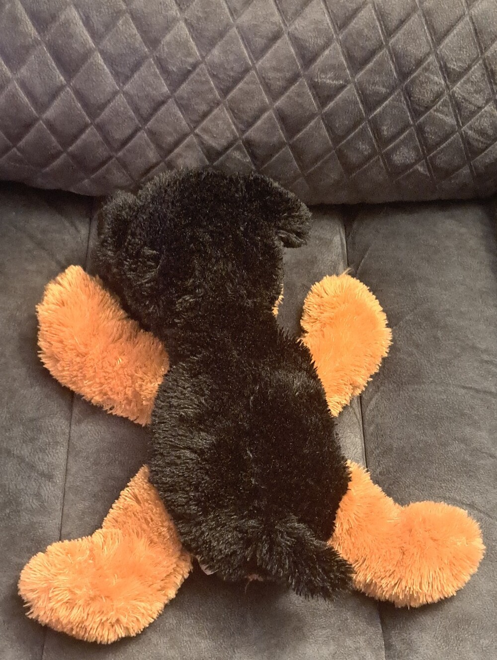 Stuffed Animal Dog Plush Brown Black - Picture 5 of 7